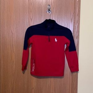 Red/navy polo Ralph Lauren half zip sport wear